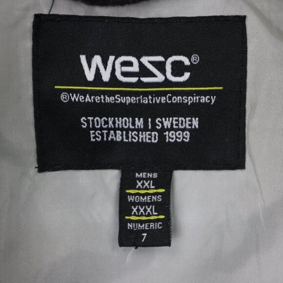 WeSC Flannel Shirt Jacket Mens 2XL Womens 3XL Blue/Brown Plaid Lined L/S Button - Picture 8 of 13